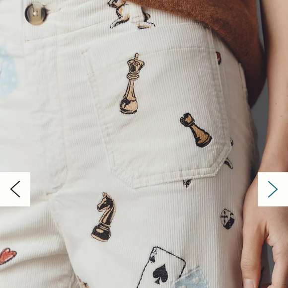 ANTHROPOLOGIE Maeve The Colette Corduroy Printed Wide Leg Pants - Picture 4 of 13